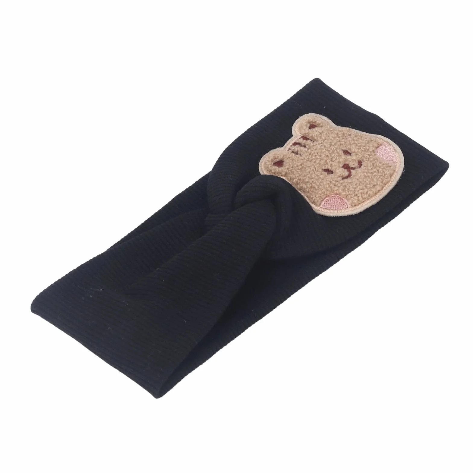 Bandeau élastique bébé coton doux extensible motif dessin animé noir