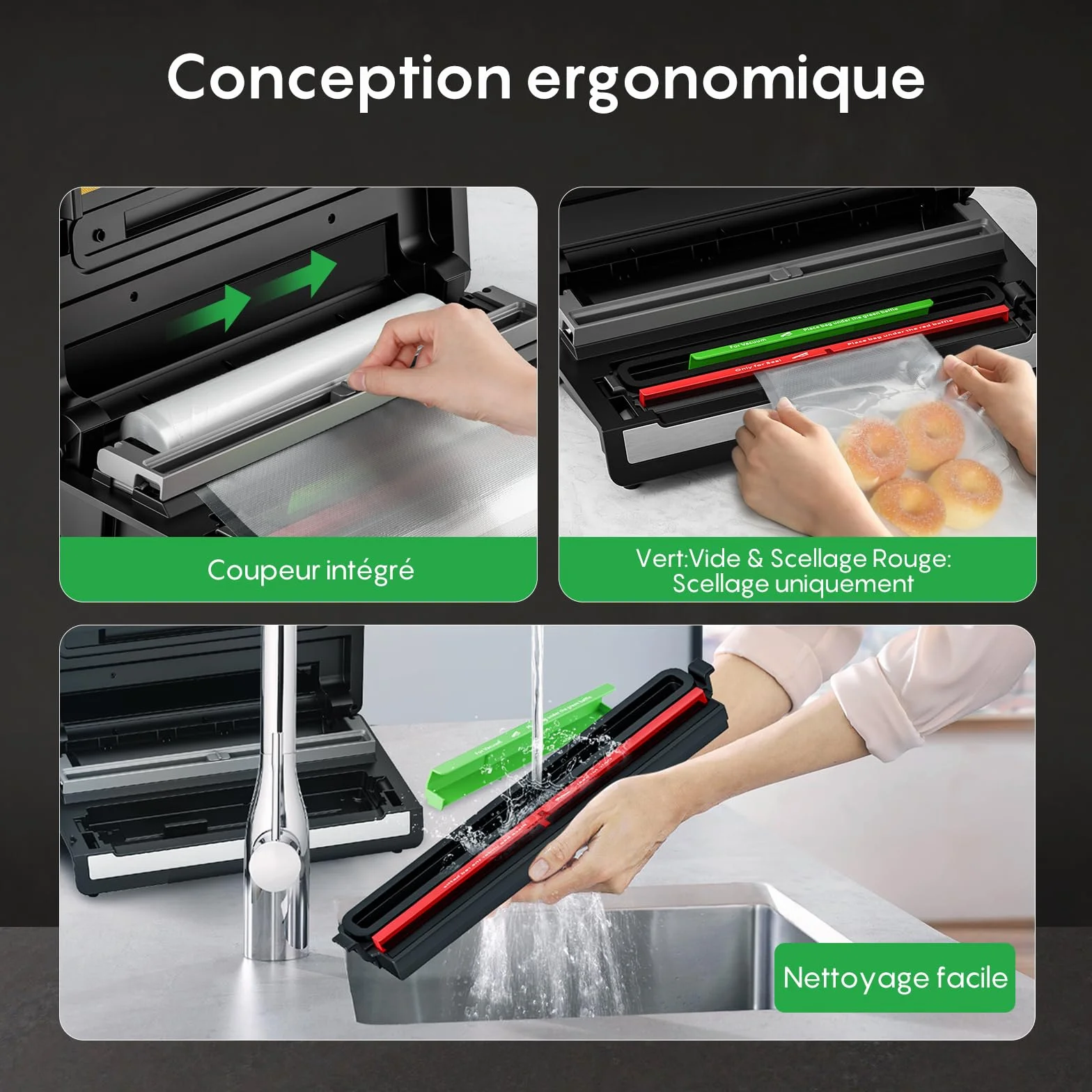FRESKO Machine Sous Vide Alimentaire 140W AutoMax V8 Sec/Humide Mains Libres