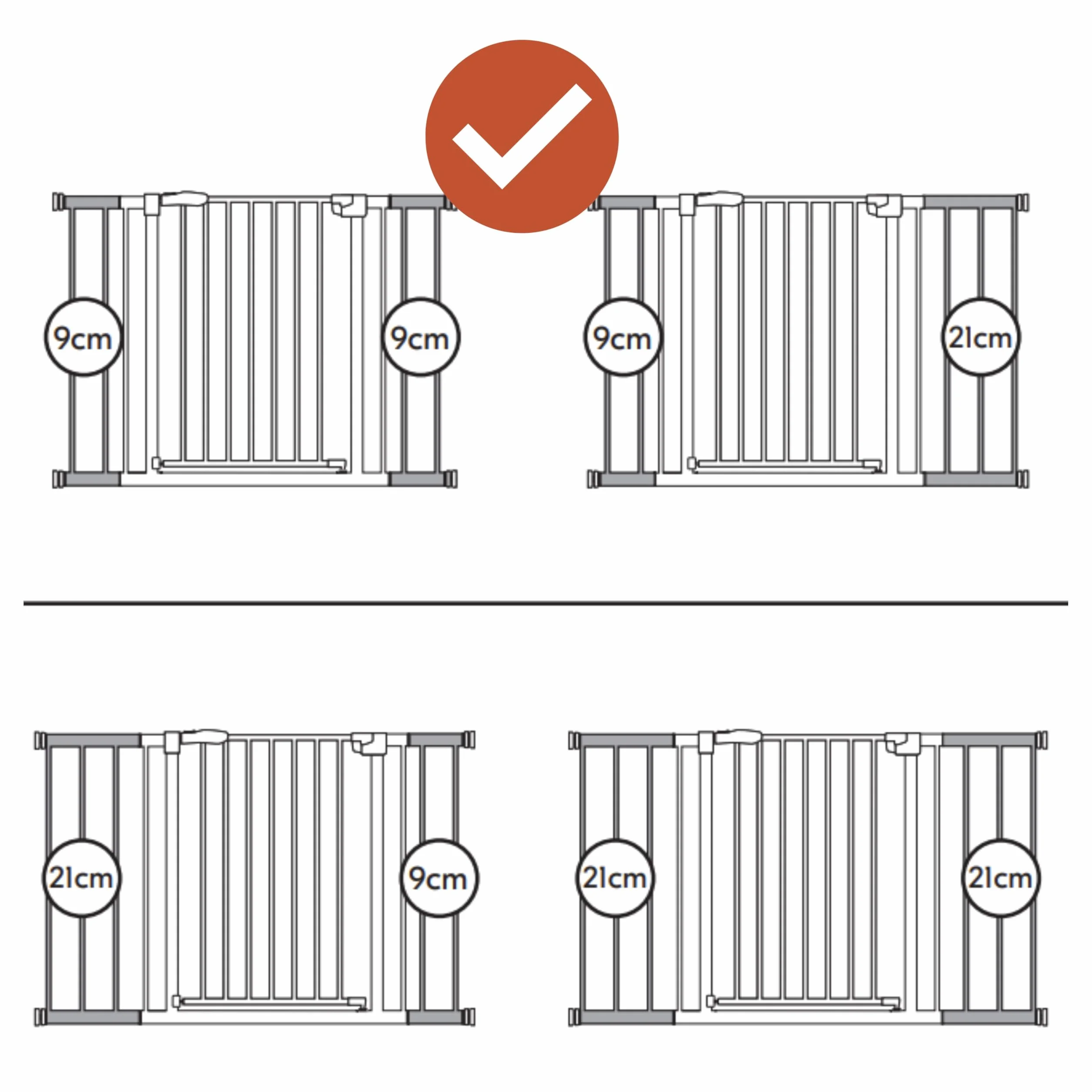 Hauck Extension 21 cm Barrière de Sécurité Enfant Métal Noir