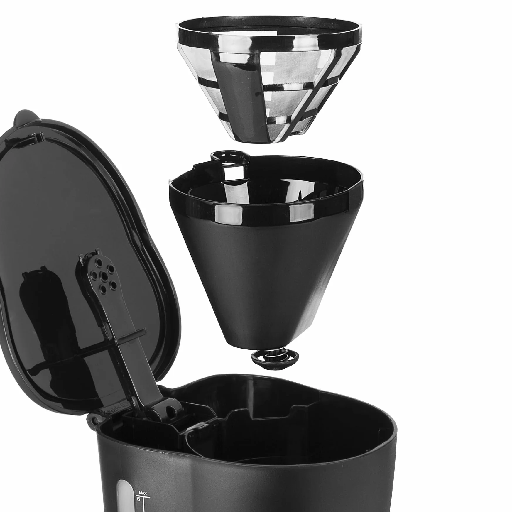 Tristar Cafetière 6 Tasses 600W Maintien au Chaud Filtre Permanent Anti-Goutte Compacte