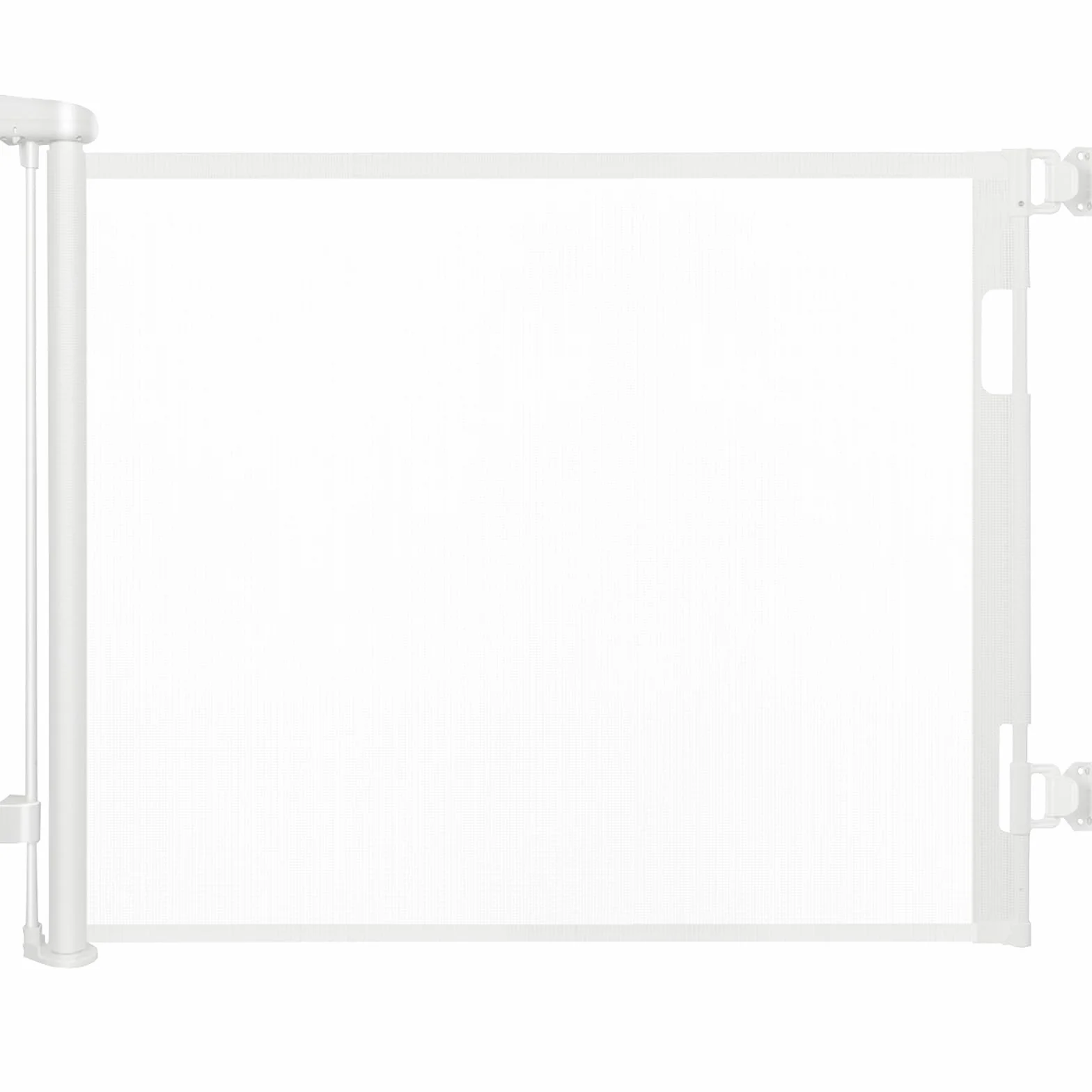 Barrière de Sécurité Rétractable pour Bébé 0-150 cm, Adaptée aux Escaliers, Couloirs, Intérieur et Extérieur (Blanc)