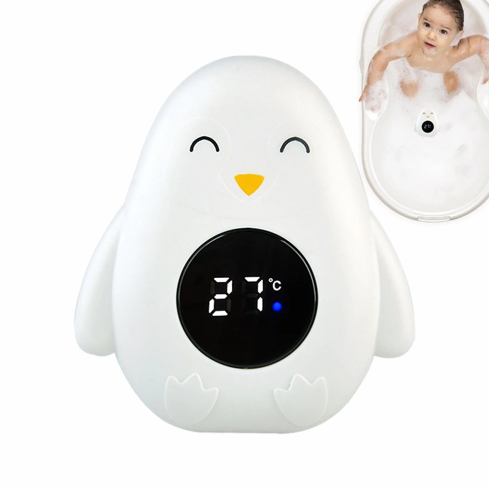 Thermomètre de Bain Numérique Manchot Bébé Écran LCD Tactile LED