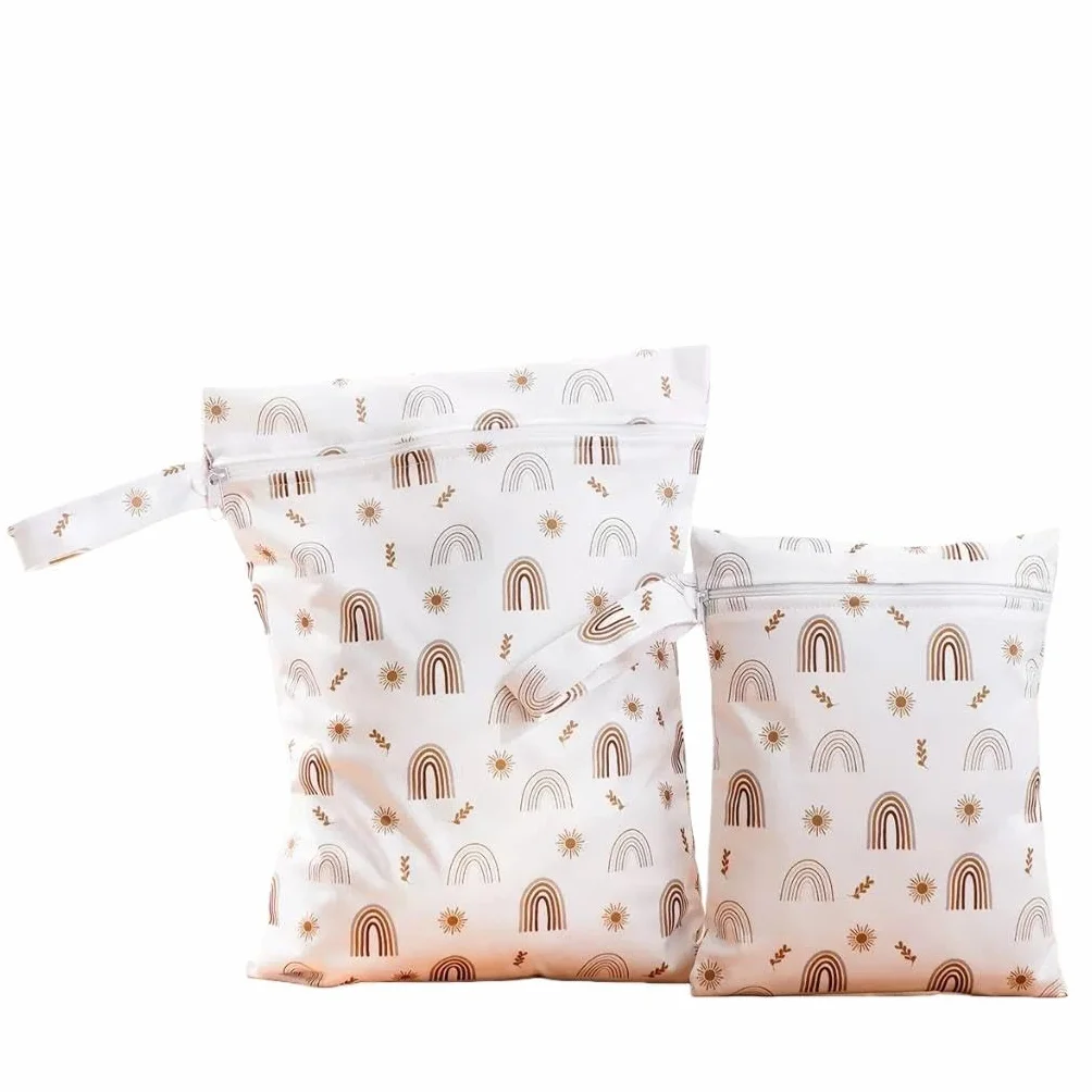 Sac imperméable pour couches bébé, 2 tailles, réutilisable avec poche zippée et poignée, voyage plage piscine sport