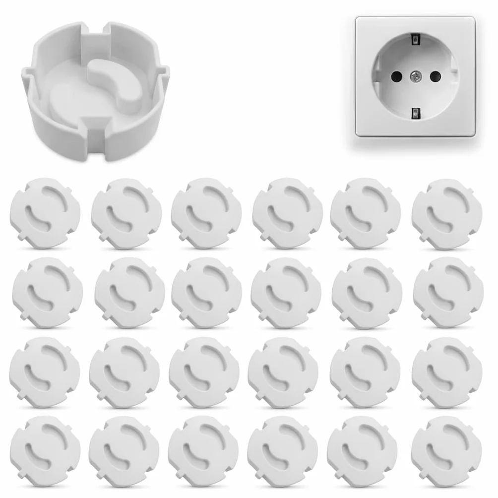 Cache-prises pour enfants - Protection contre les chocs électriques - Lot de 25 - Installation facile