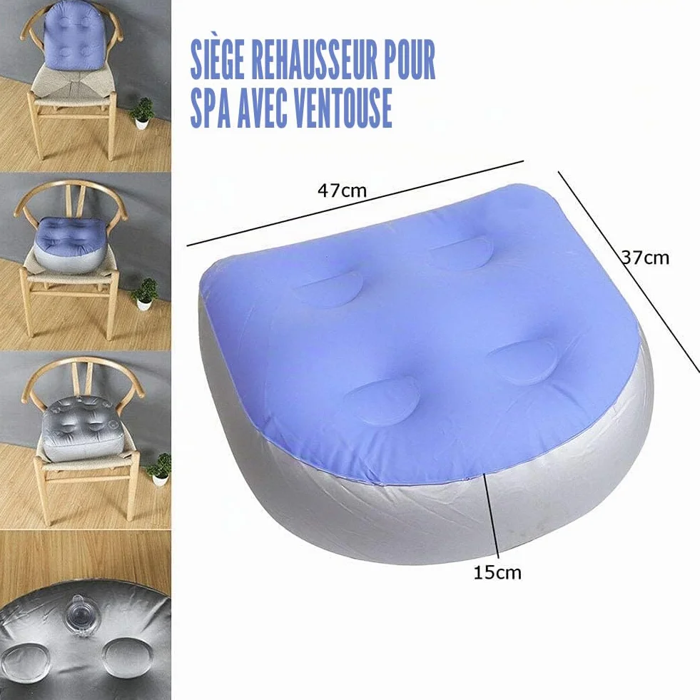 LATERN 2Pcs Siège D'appoint Gonflable pour Spas avec 4 Ventouses (47 x 37cm)