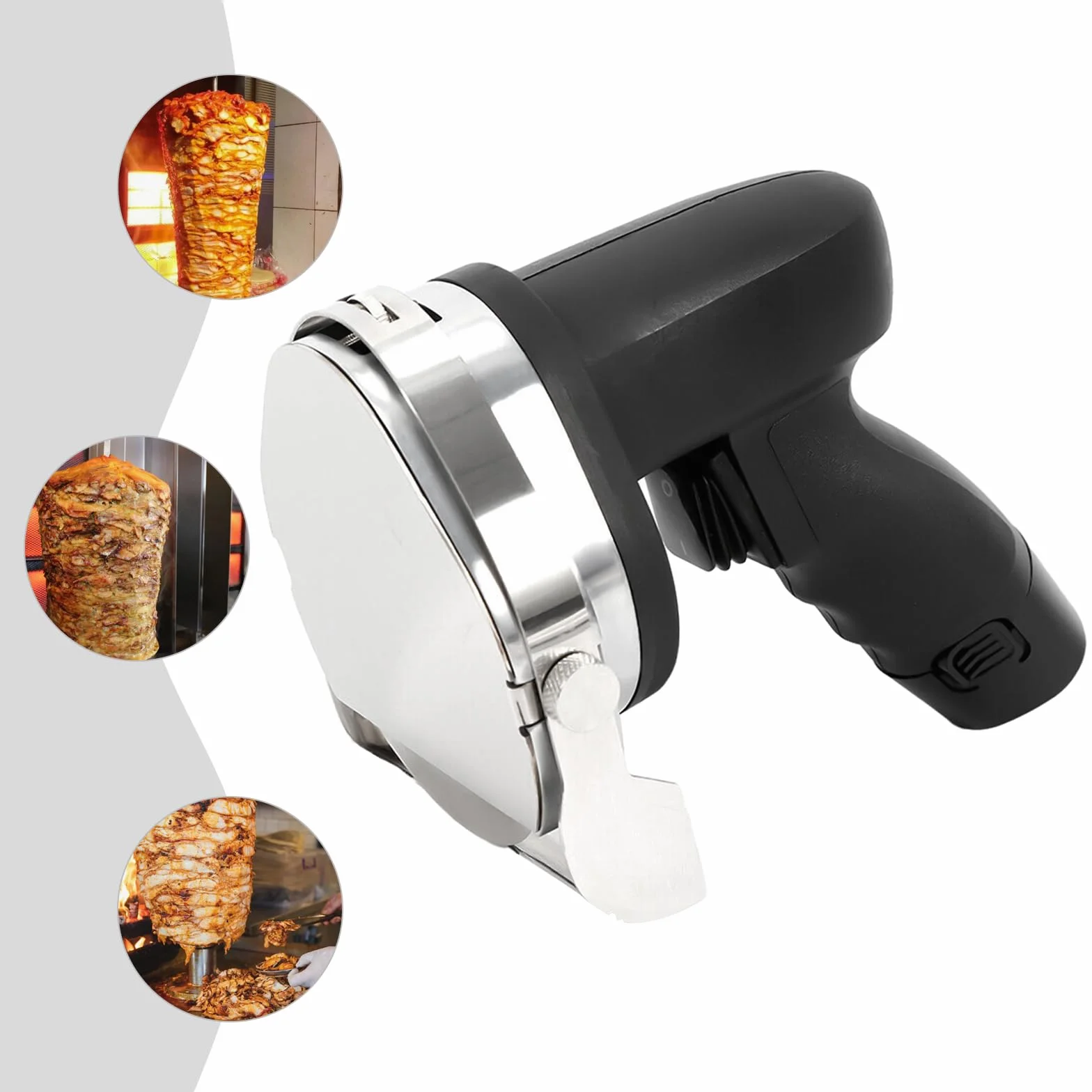 Couteau à Kebab Électrique 80 W Gyroscopique Sans Fil 0-8 mm