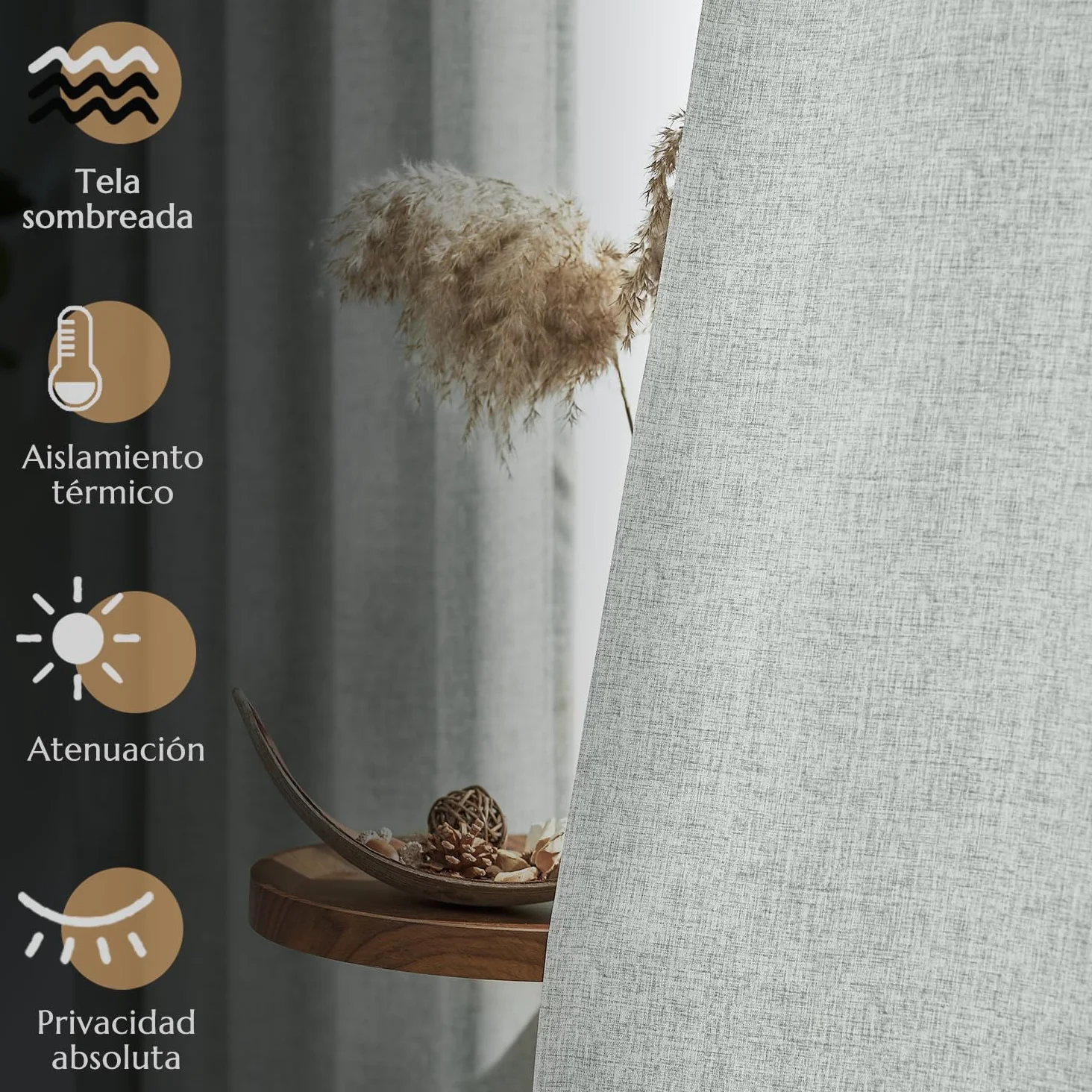 TOPICK Lot de 2 Rideau Occultant Thermiques Isolant Anti Froid et Chaleur Rideau Fenetre Opaque Draperies Intérieurs Gris Simple Durable pour Chambre à Coucher Salon Chambre Adulte 140 x 245cm (LxH) | Rideaux avec passe-tringle, rideaux pour salon, chambr