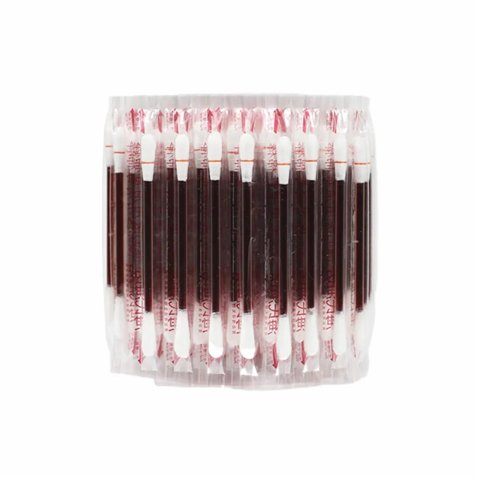 Exceart Lot de 100 cotons-tiges médicaux jetables désinfectés à l'iode