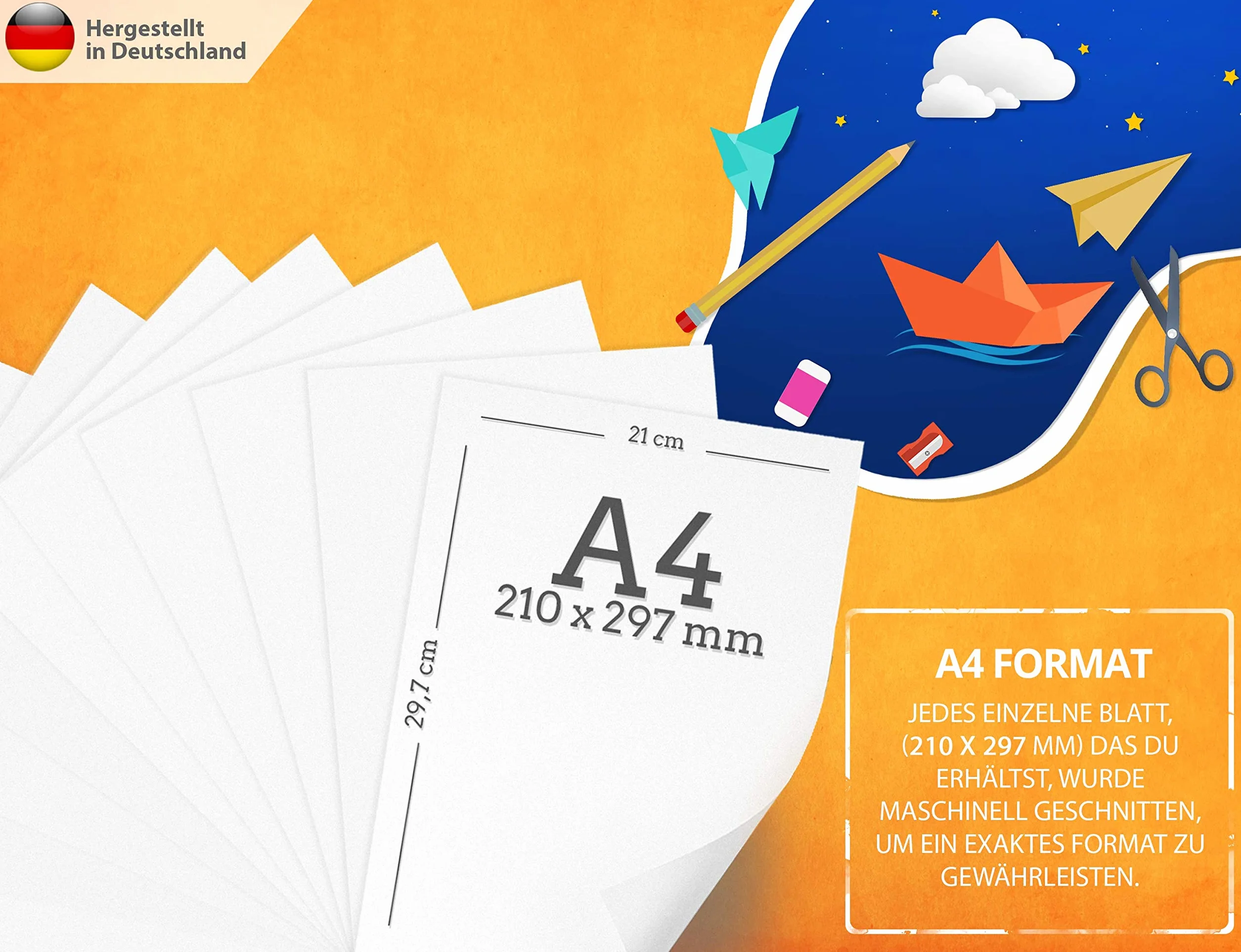 Cartone artigianale 300g/m² 50 feuilles carta premium bianco puro DIN A4 21x29,7 cm
