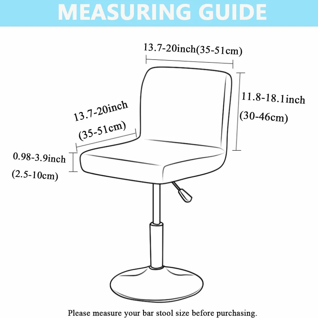 Levoberg Housse de Tabouret de Bar Imperméable Extensible 4 Pièces Beige