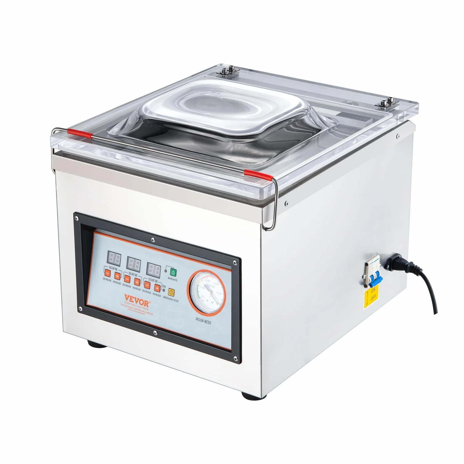 VEVOR Machine à emballer sous vide à chambre 320 W 320 mm usage domestique commercial aliments humides viandes marinades