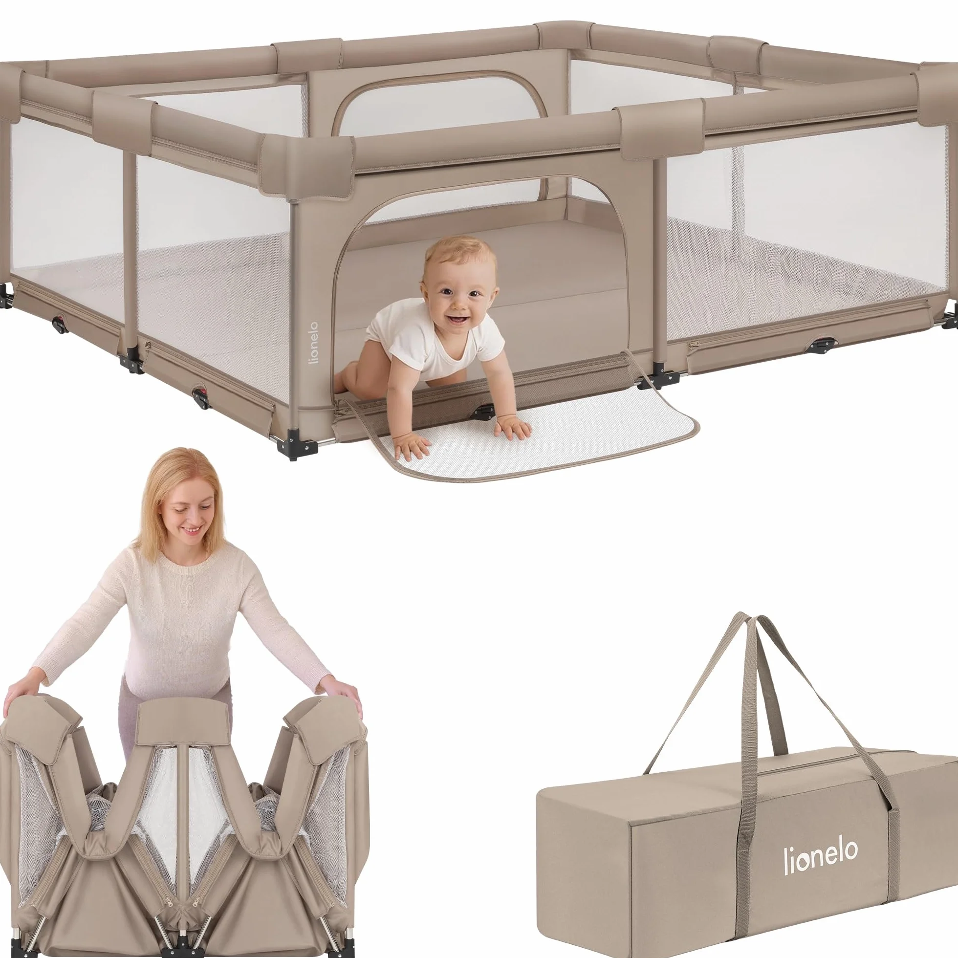 Lionelo Florence XL Easy Fold Parc pour bébé 180 x 200 cm pliable