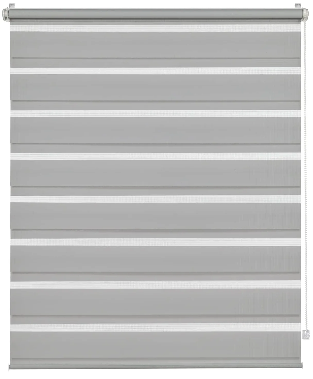 Deco Company Double Store à Clipser, Store Enrouleur à Commande Latérale sans perçage, Bandes Transparentes et Opaques, Kit de Montage Inclus, Polyester, Gris Clair, 90 x 210 cm