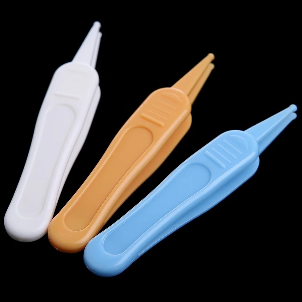 Pince à épiler de sécurité visible pour nettoyage oreilles nez nombril - Rose