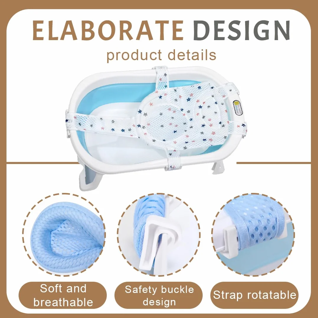 Hamac De Bain Pliable Pour Bébé Antidérapant Coussin Siège Filet 0-36 Mois