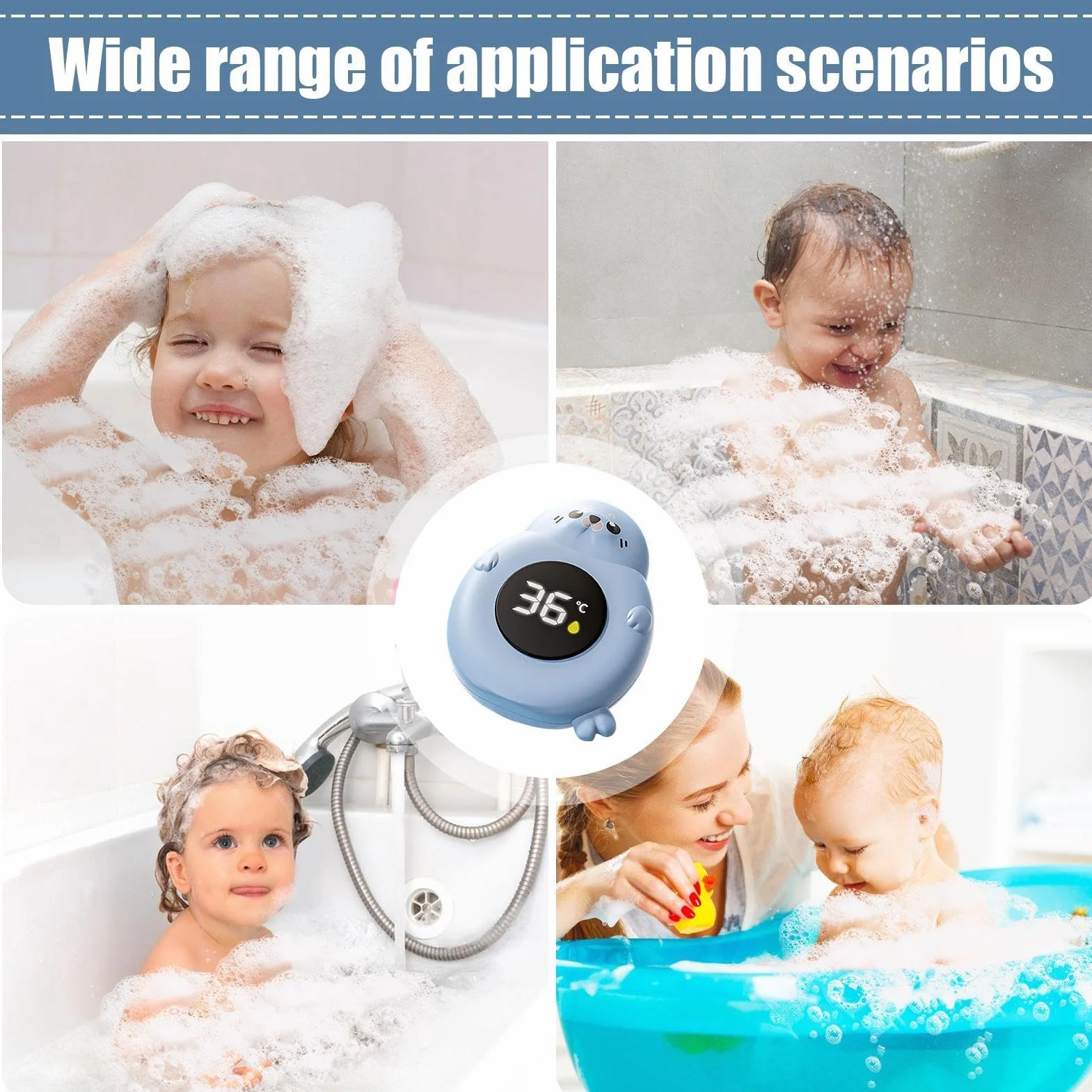 Thermomètre Numérique Étanche pour Bain Bébé 9x7cm