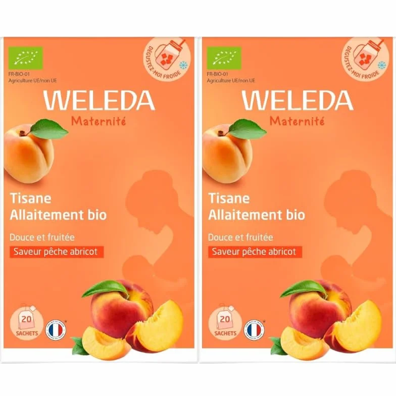 Weleda Tisane Allaitement bio Pêche Abricot 2x20 sachets