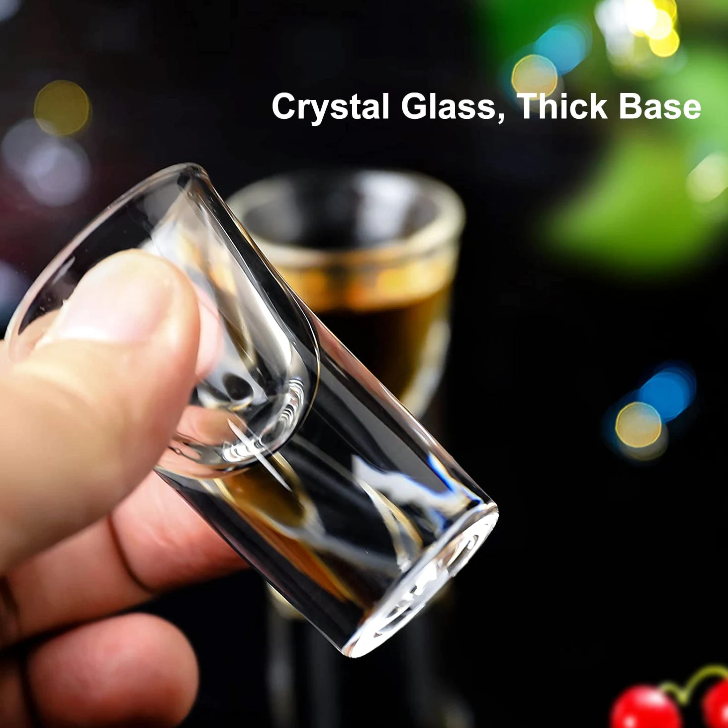Lot de 48 mini verres à shot en vrac de 15 ml avec 2 plateaux, organiseurs, base épaisse, verres en verre transparent pour fête, club, bar, spiritueux