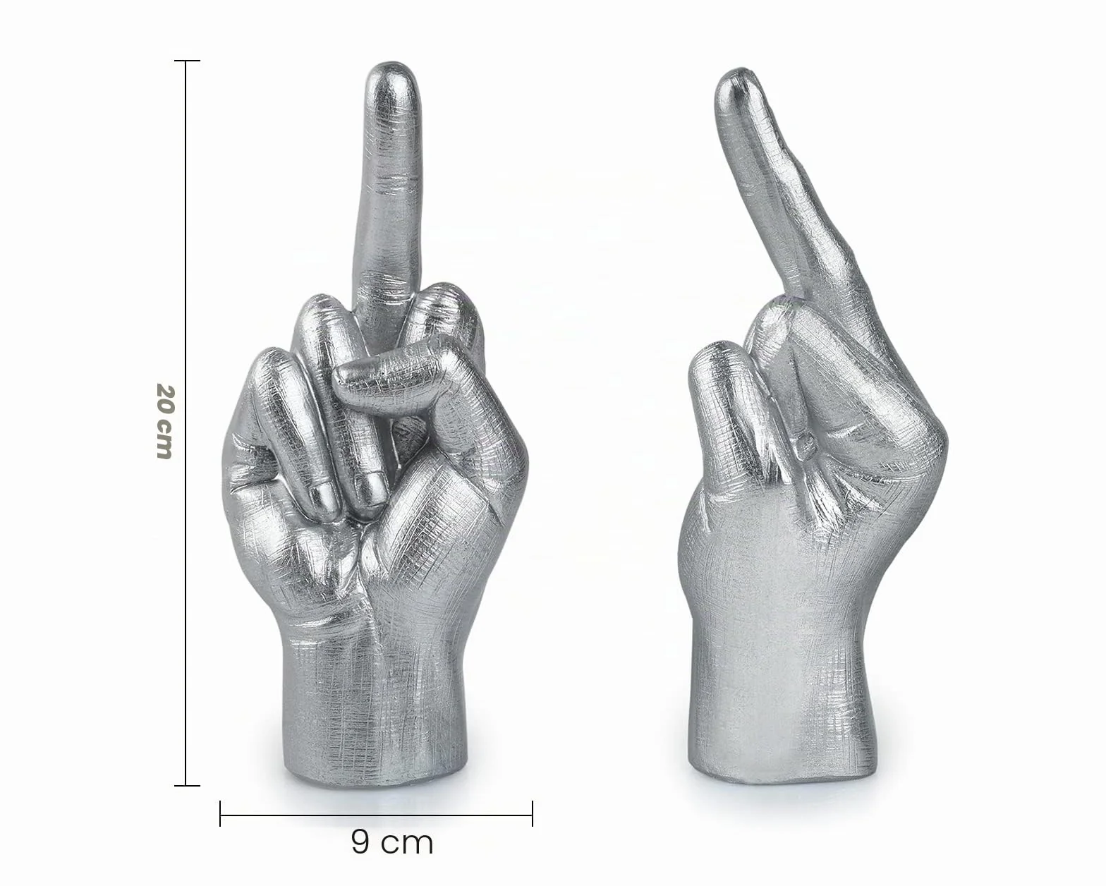 Statue de Doigt d'honneur 20 cm Résine Décoration Bureau Cadeau Amusant