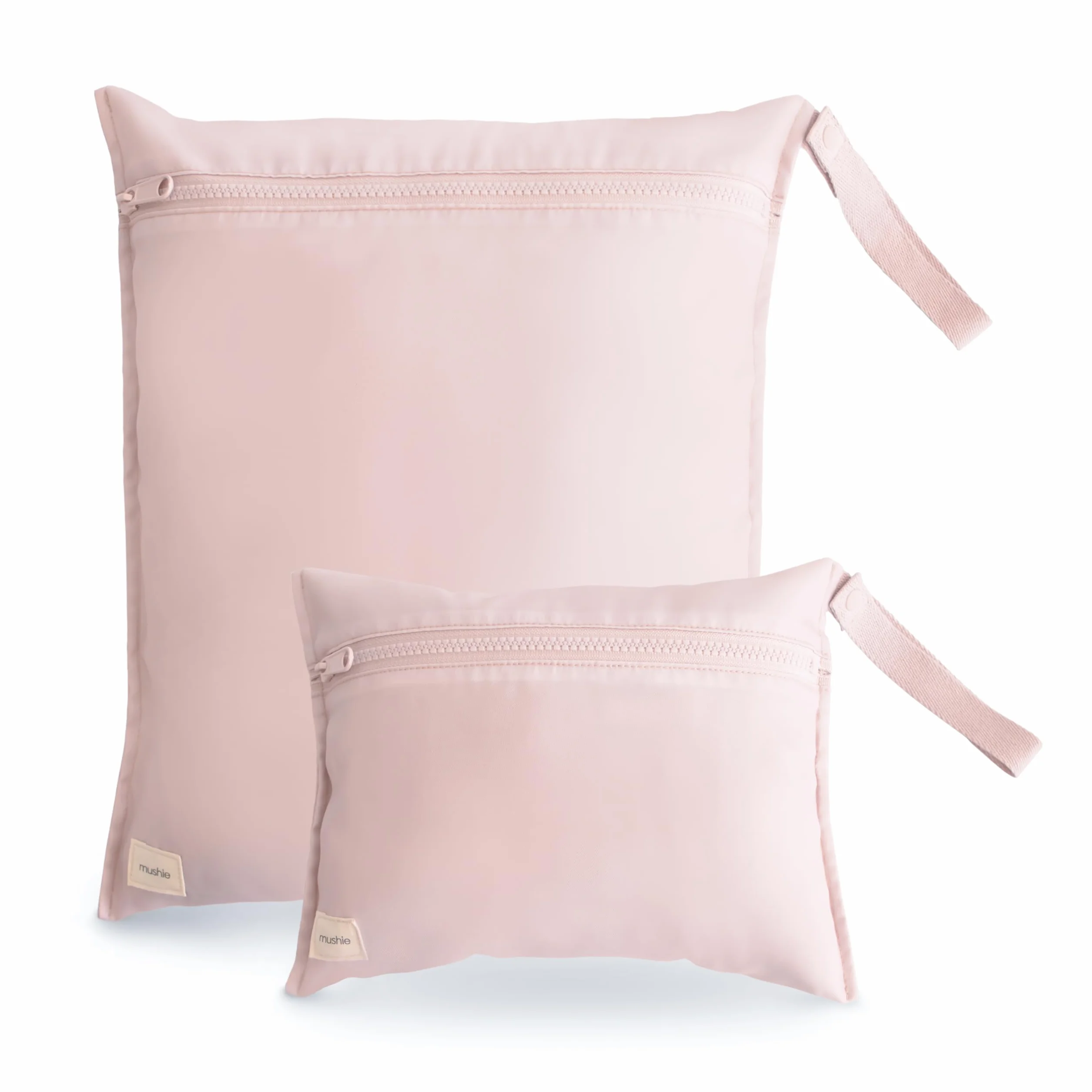Mushie Wet Bag 2-Pack Sac Résistant à l'Eau pour Bébé - Polyester Lavable en Machine (Blush)