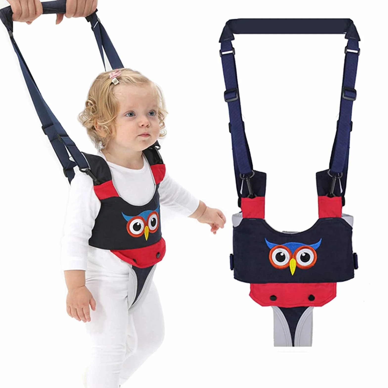 Harnais de Marche pour Bébé avec Poignée Réglable, Ceinture de Sécurité pour Apprentissage Enfant (Bleu)