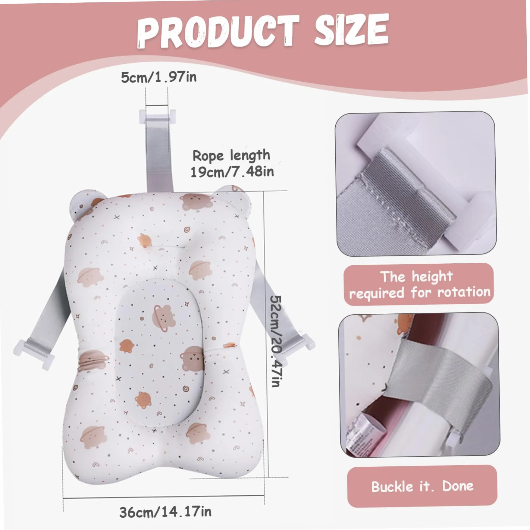 Coussin de bain pour bébé antidérapant réglable Baignoire nouveau-né doux confortable