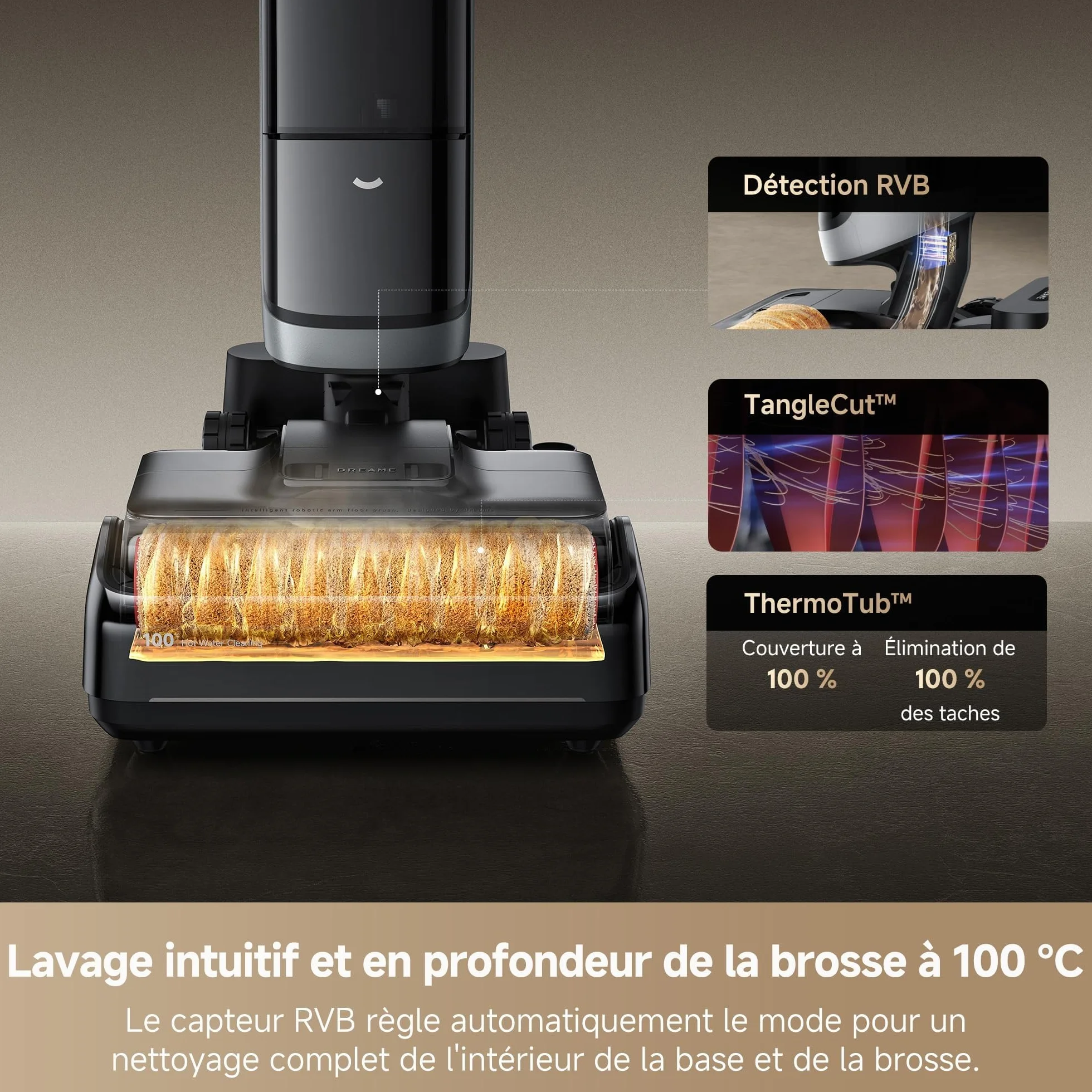 DREAME H15 Pro Heat Aspirateur Laveur 85°C 22000Pa IA GapFree Robot Nettoyage Sols