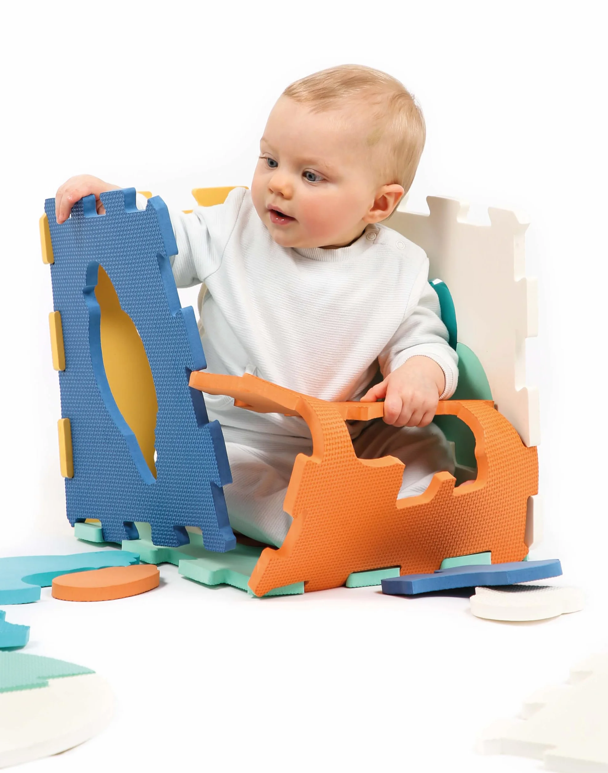 Tapis Bords Et Coins Jeu D'Encastrement 25 Dalles Mousse Animaux 20x120x1,2 cm Éveil Bébé