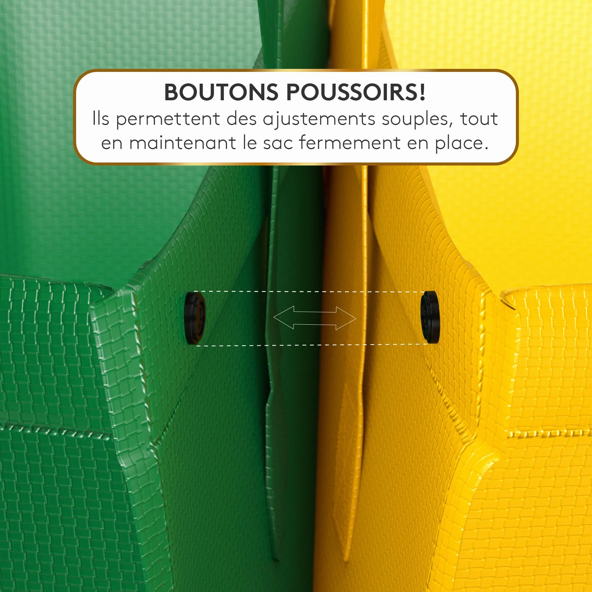 Sac tri selectif 3 bac poubelle tri verre papier plastique flexible avec poignée recyclage