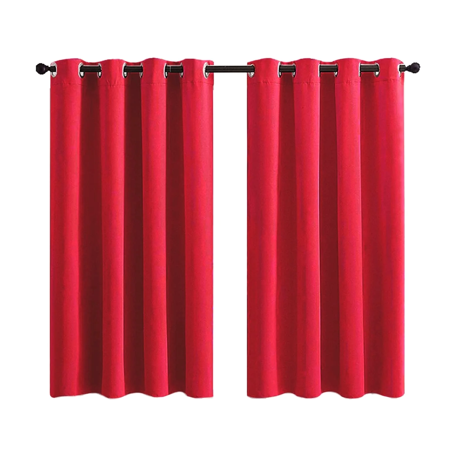 Lot de 2 Rideaux Occultants 168x228cm, Rideau Fenêtres Salon en Polyester Rouge, avec Oeillet