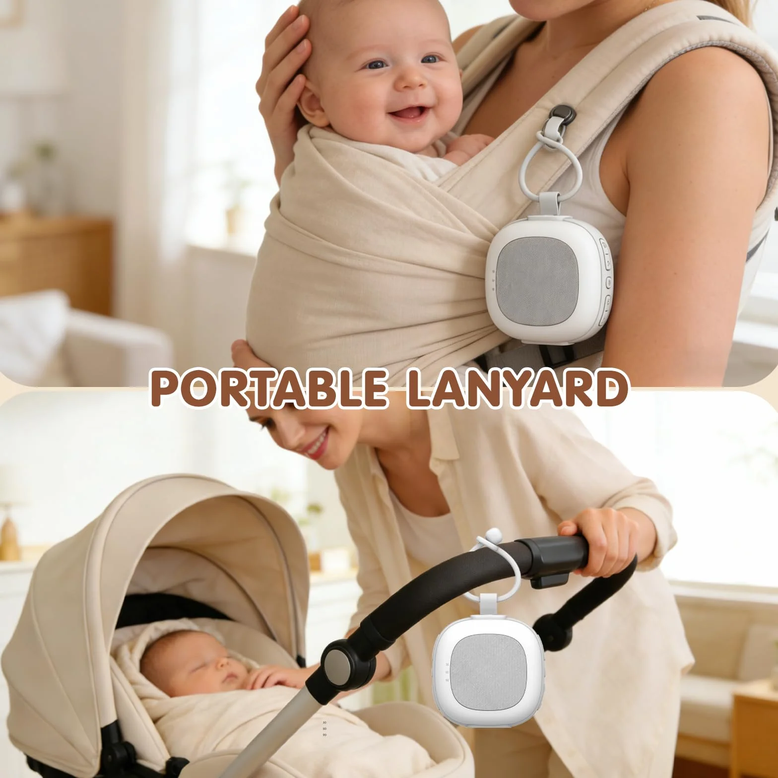 Gemmac Machine à Bruit Blanc Portable avec Veilleuse Intégrée - 32 Sons Apaisants, 7 Couleurs, Minuterie