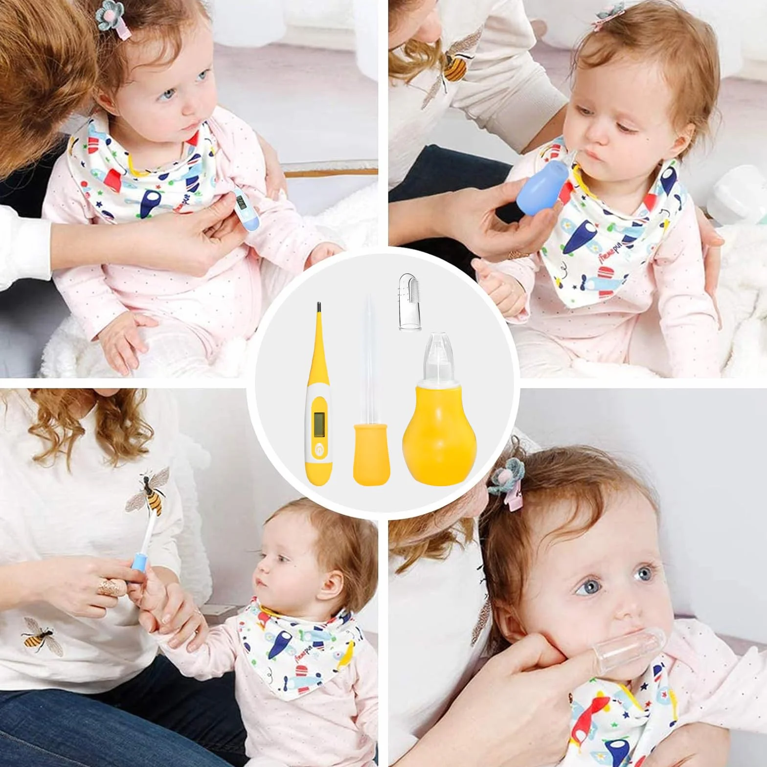 HyAdierTech Trousse de Soin Bébé Set Naissance Kit 13 Pièces (Jaune)