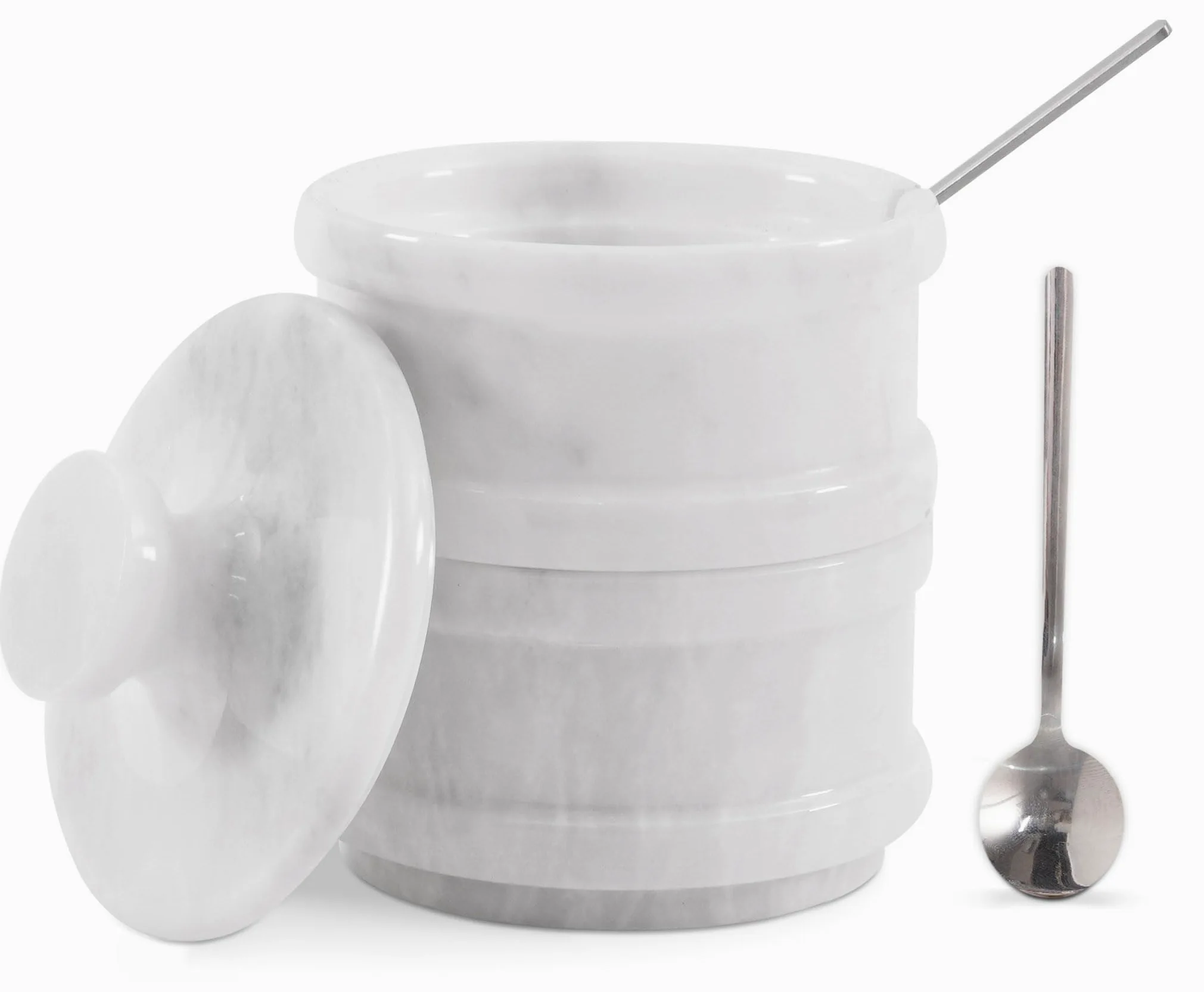 Radicaln Salière double de 12,7 cm et sucrier brun fait à la main – 5,1 cm par pot à herbes – Accessoires de cuisine – Idéal pour les bijoux, le beurre, le sucre et la décoration d'intérieur