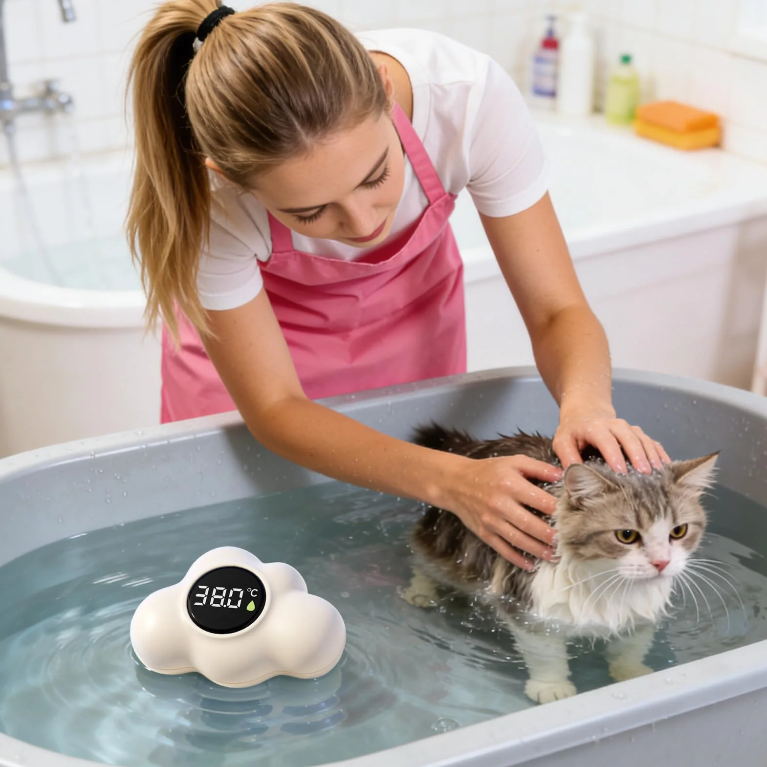 Thermomètre de Bain Bébé Numérique Flottant avec Affichage LED