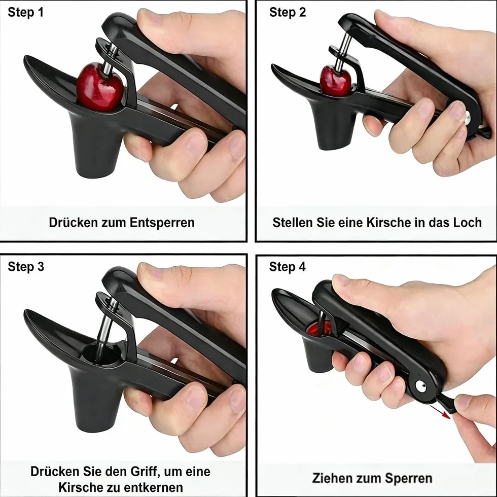 Dénoyauteur de cerises professionnel manuel pour cerises olives fraîches une main noir