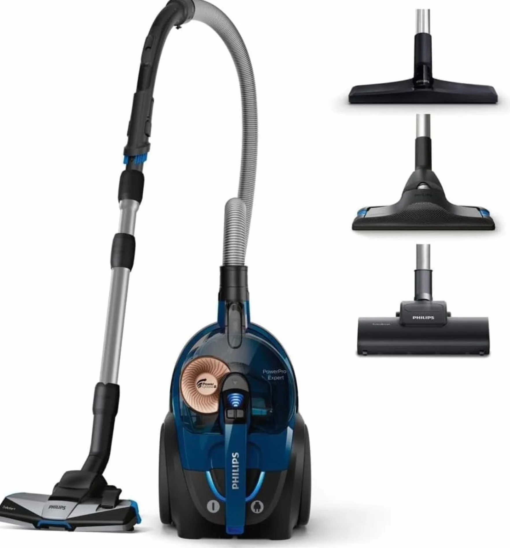 Philips Aspirateur sans Sac Série 7000 - 900W, HEPA 13, PowerCyclone8, Brosse Turbo Animaux, Compact, Bleu foncé