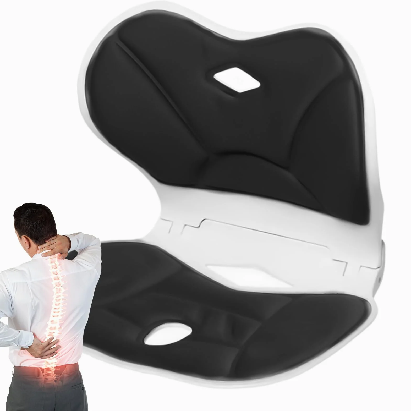 Coussin de Siège Auto Coussin De Soutien Lombaire Ergonomique | Oreiller Confortable Pour Conduire Travailler Voyager Canapé Avion Fauteuil Roulant