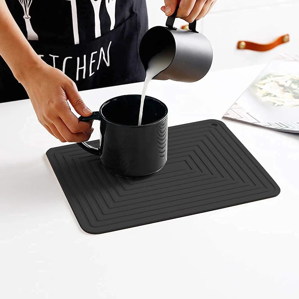 flintronic Silicone Trivet, 2PCS Anti-dérapant Anti-Chaleur 250°C Repose-cuillère Tapis de Table Cuisine