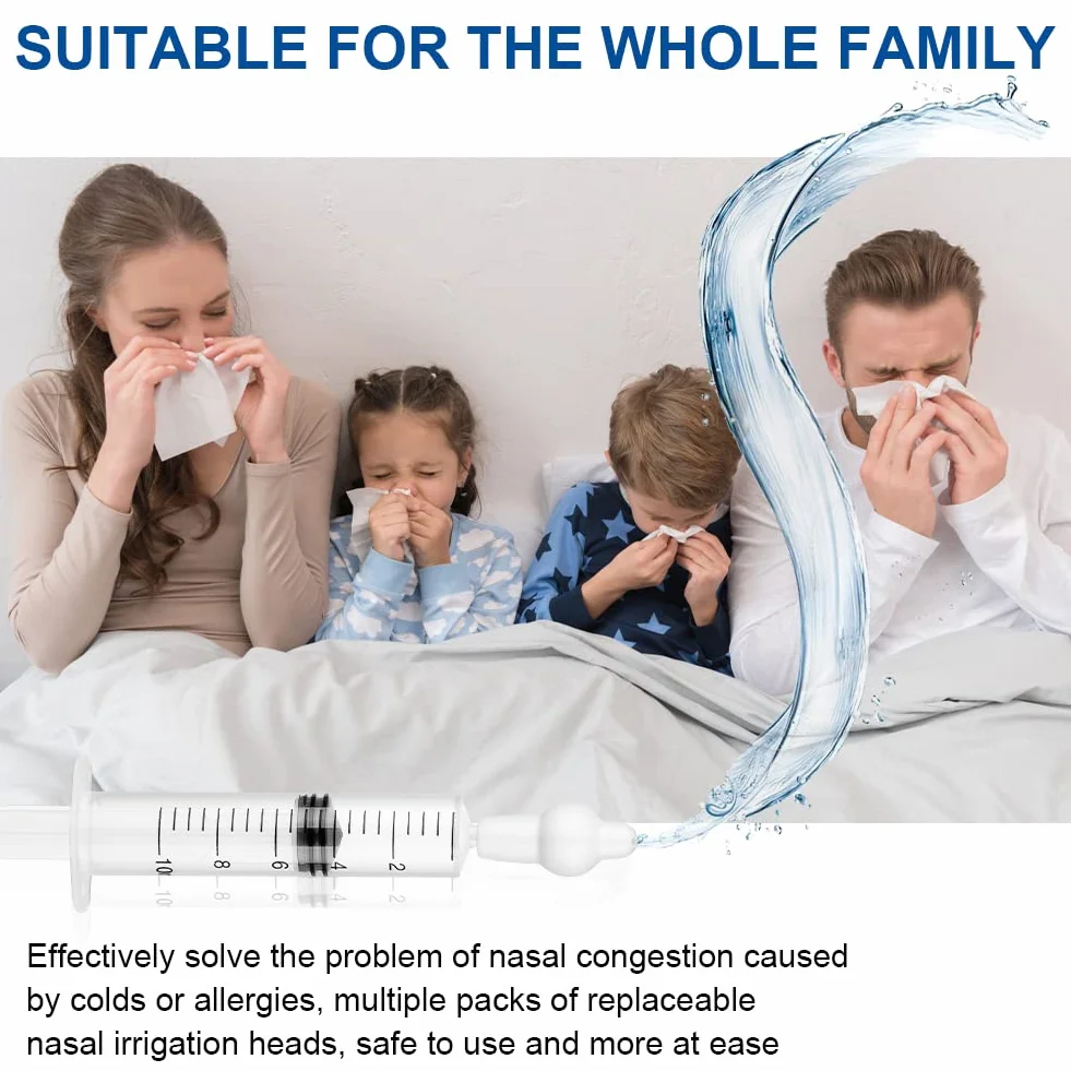 Embout Seringue Nasale Bebe Silicone 4PCS Remplacement Mouche Bebe Blanc