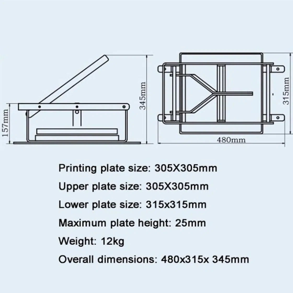 Presse à main à levier avec plaque réglable pour art sur bois et linogravure