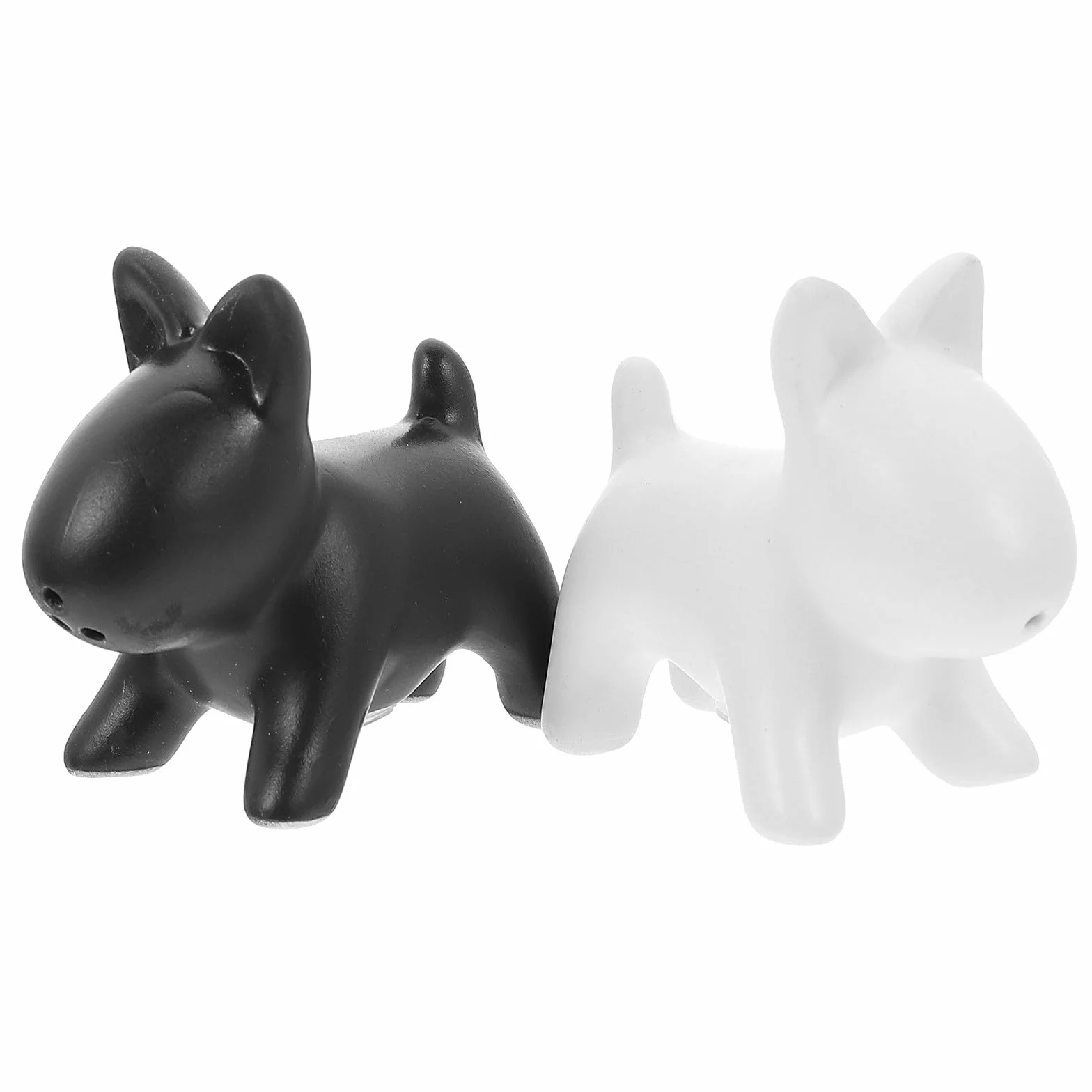 Lot de 2 Pots D'assaisonnement en Céramique Forme Chien Noir et Blanc, Salières et Poivrières Décoratives