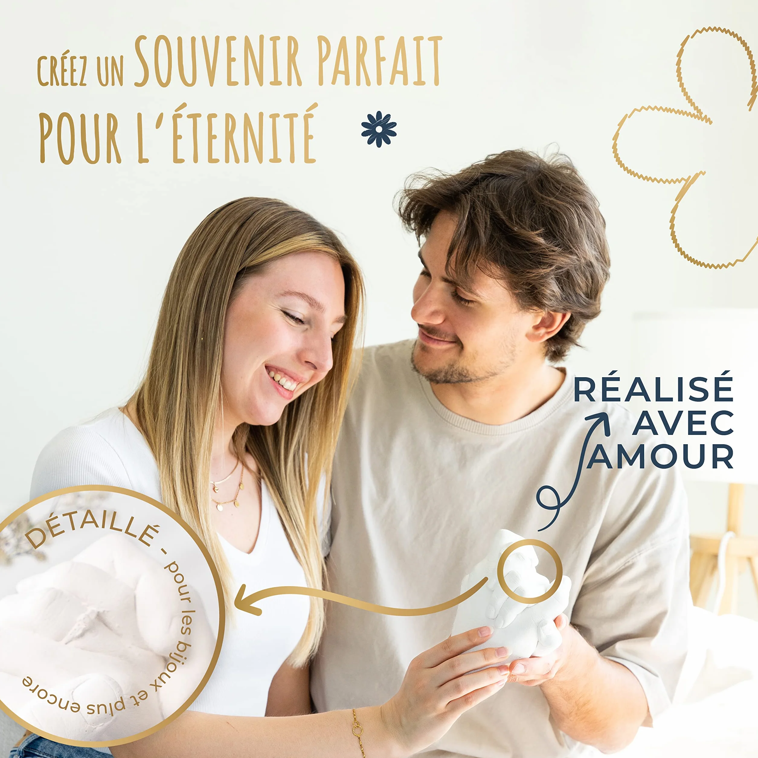 Amari 3D Kits de Moulage et d'Empreintes – Kit de Moulage Main pour Couples et Familles