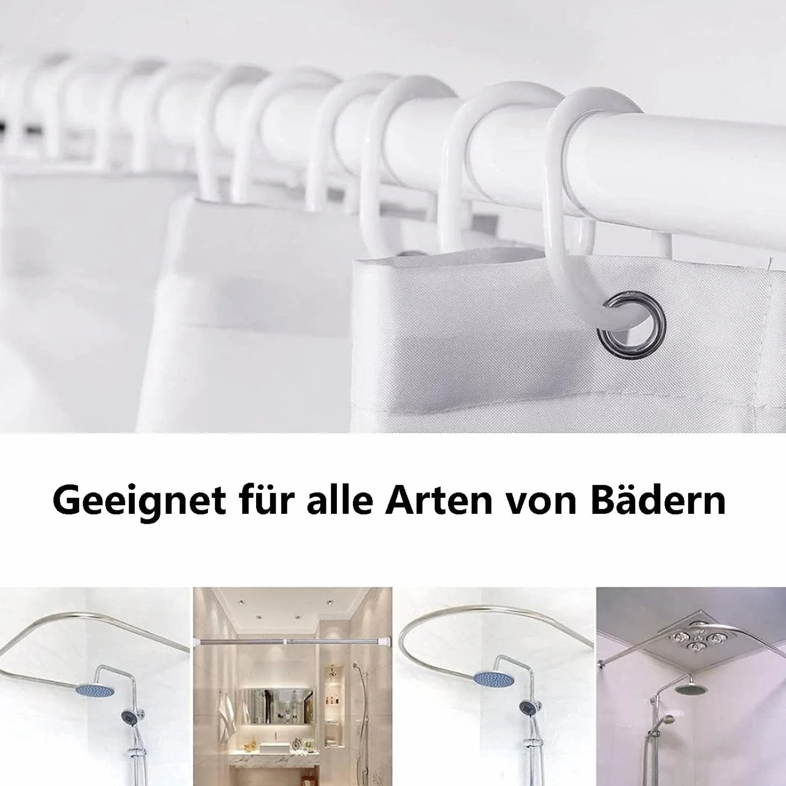 Rideau de douche résistant à la moisissure lavable et facile à nettoyer - 200 x 210 cm - En polyester - Design élégant - Pour salle de bain moderne