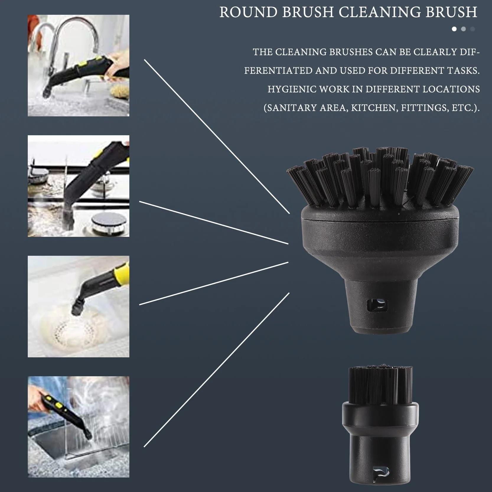 SC1 SC2 SC3 SC4 Grande Brosse Ronde de Nettoyage pour Nettoyeur à Vapeur