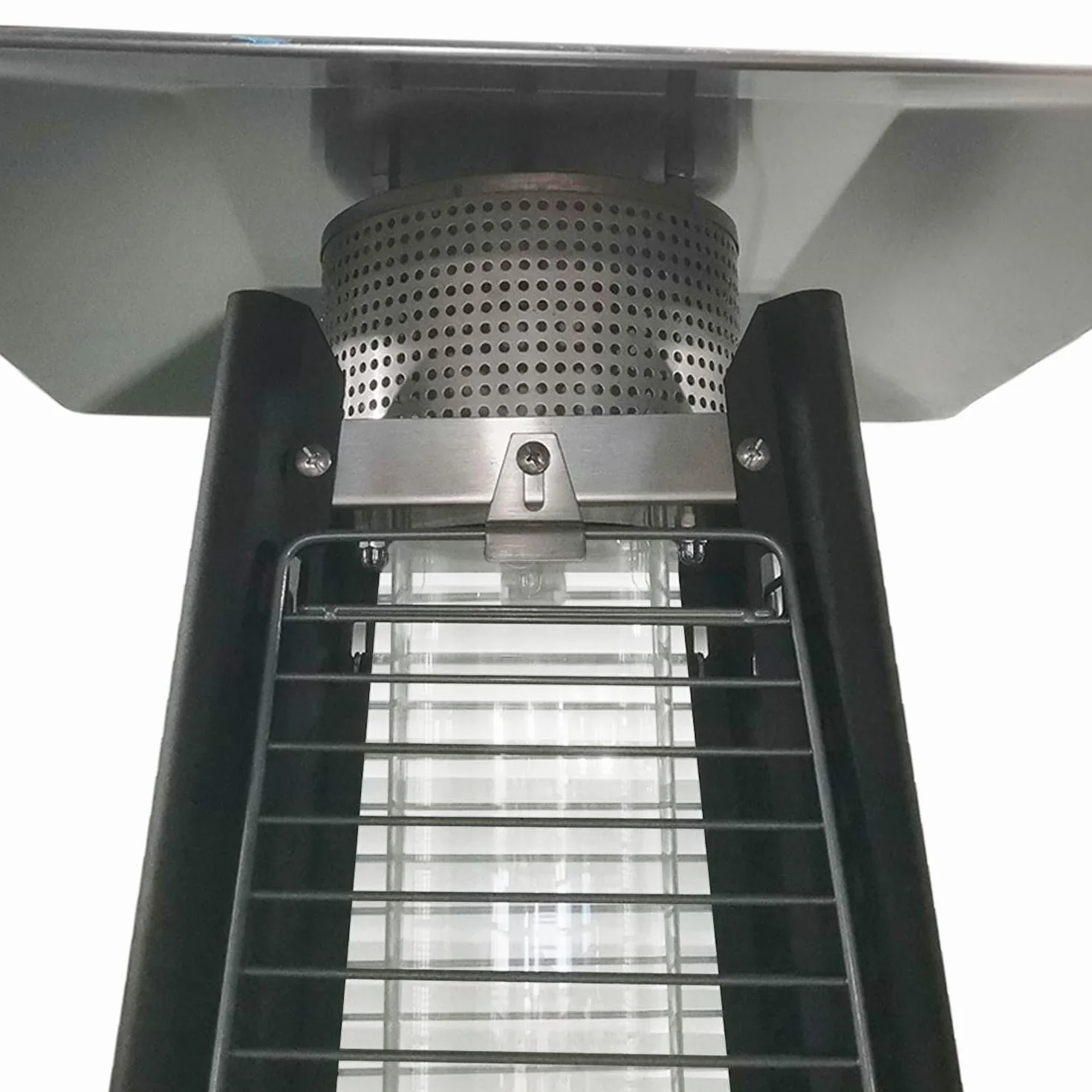 Parasol chauffant au gaz STOCKHOLM 13kW acier noir housse protection