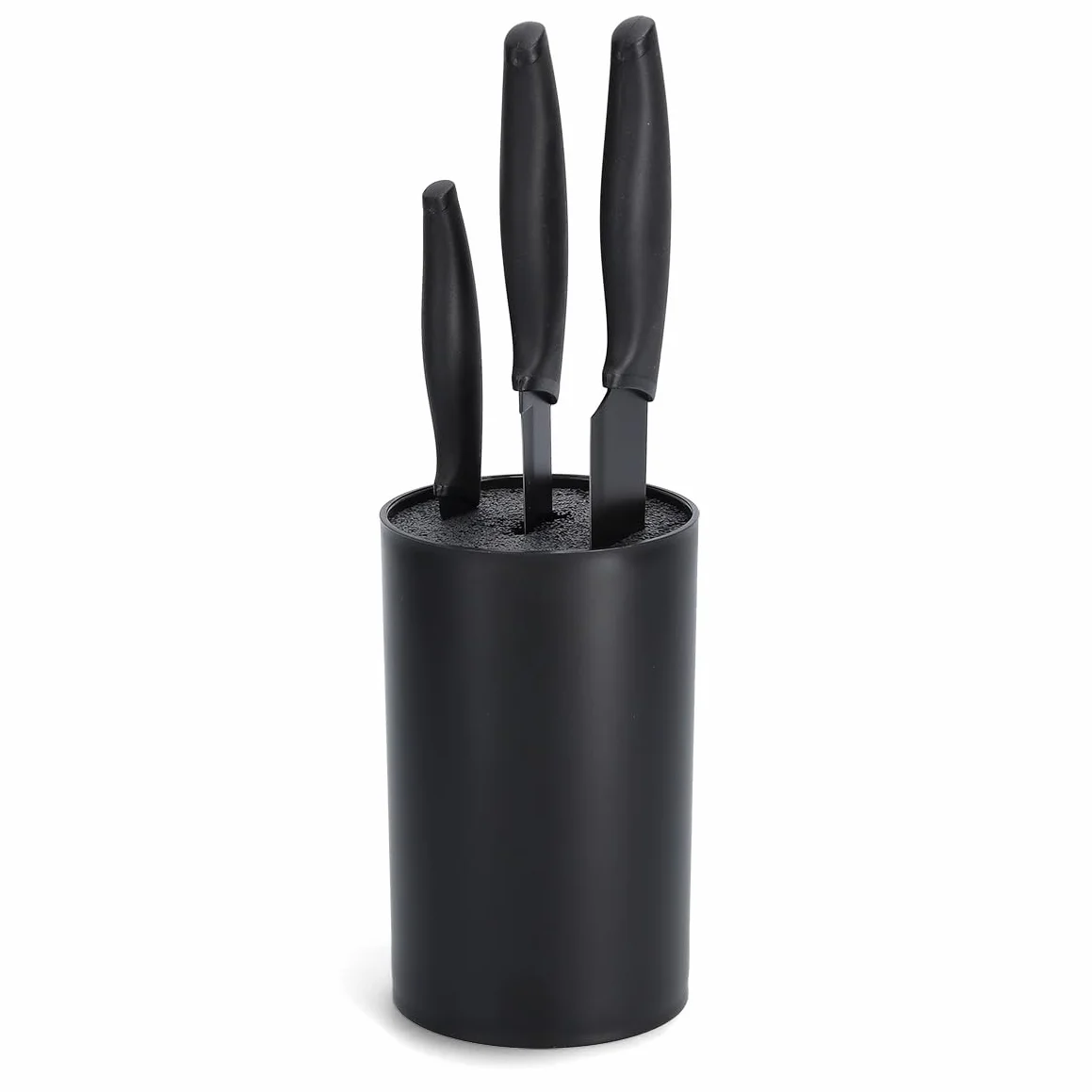 Zeller Bloc couteaux en plastique avec brosse 11 x 16,5 cm Noir