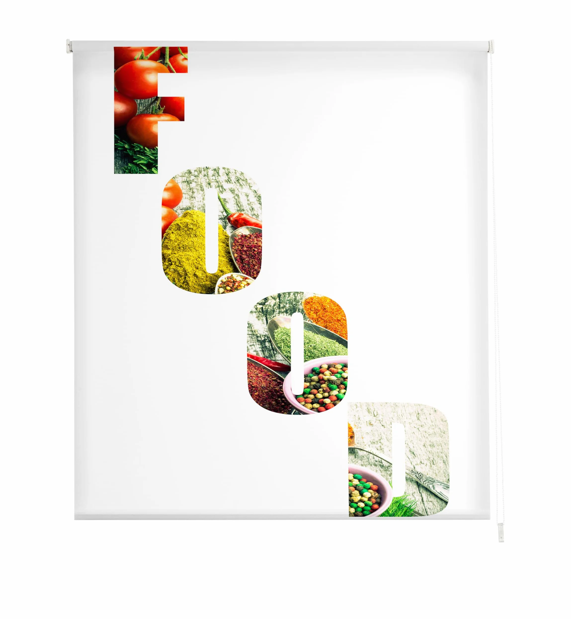 Estoralis | Cuisine | Store Enrouleur | sans Outil Tissu translucide imprimé | C-1214 | 85 x 150 cm. (Largeur/Hauteur) Taille du Tissu 82 x 150 cm. | Stores pour fenêtres et Portes