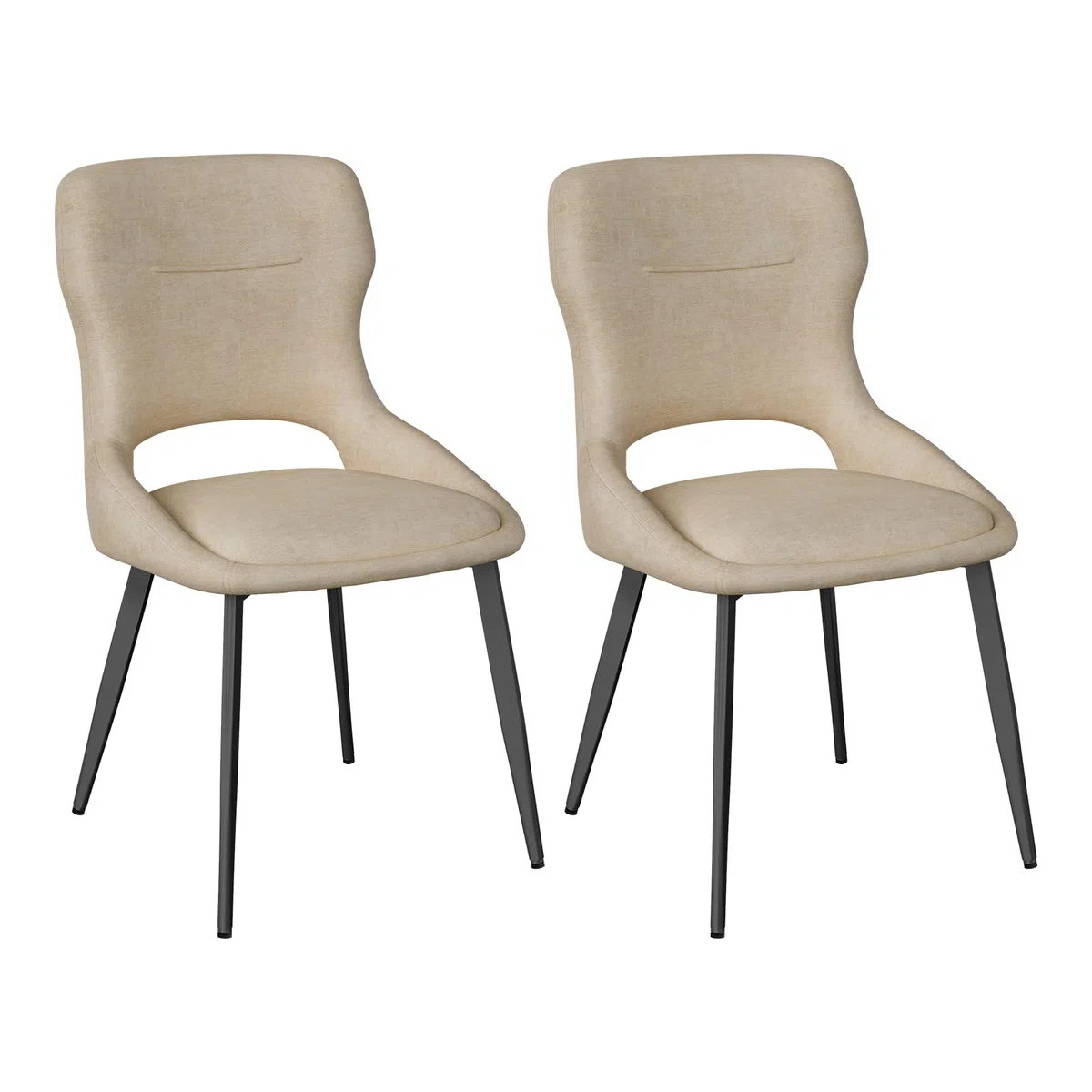 WOLTU Lot de 2 Chaises de Salle à Manger,Beige