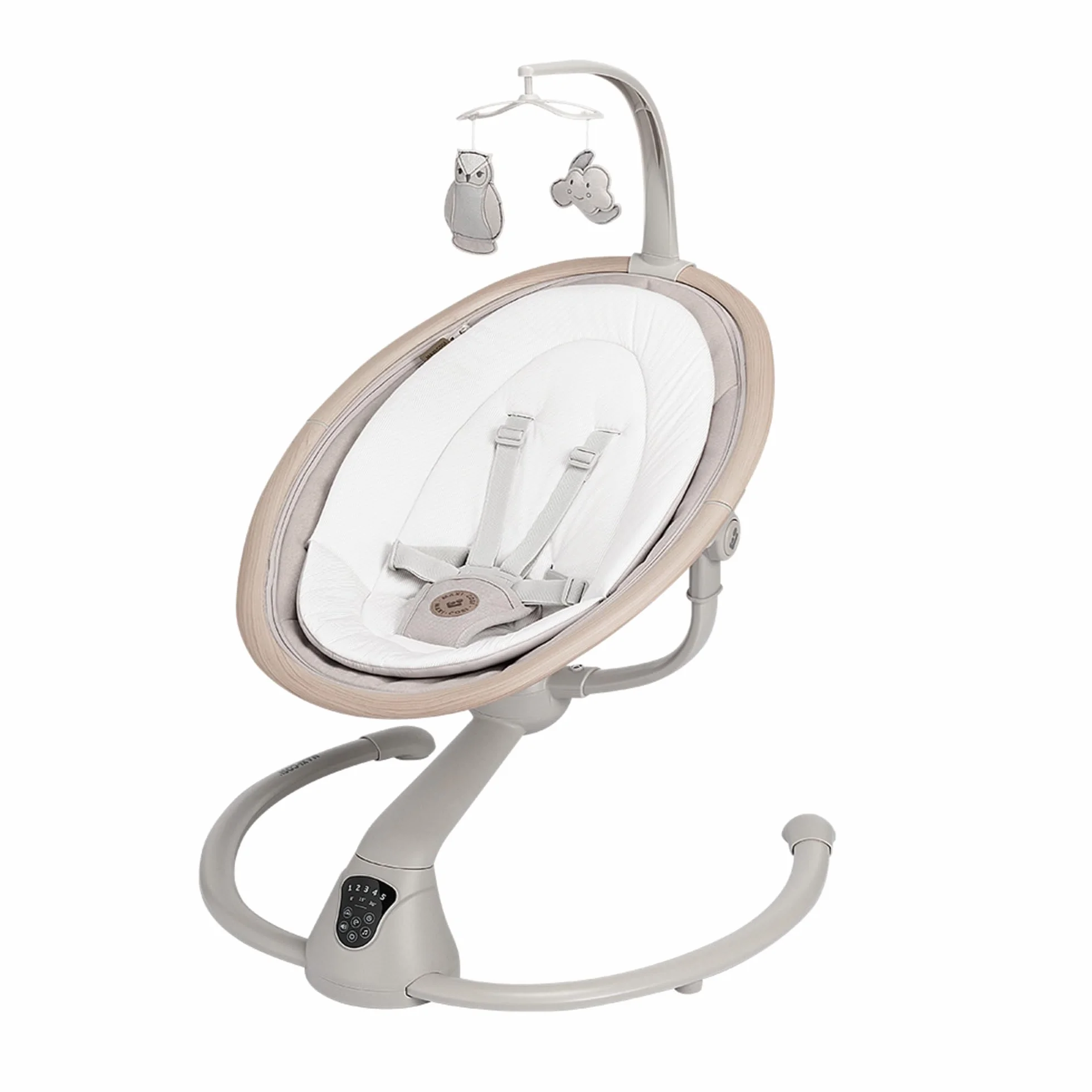 Maxi-Cosi Cassia balancelle bébé électrique 0-6 mois 9 kg rotation 360° 5 vitesses balancement Classic Beige