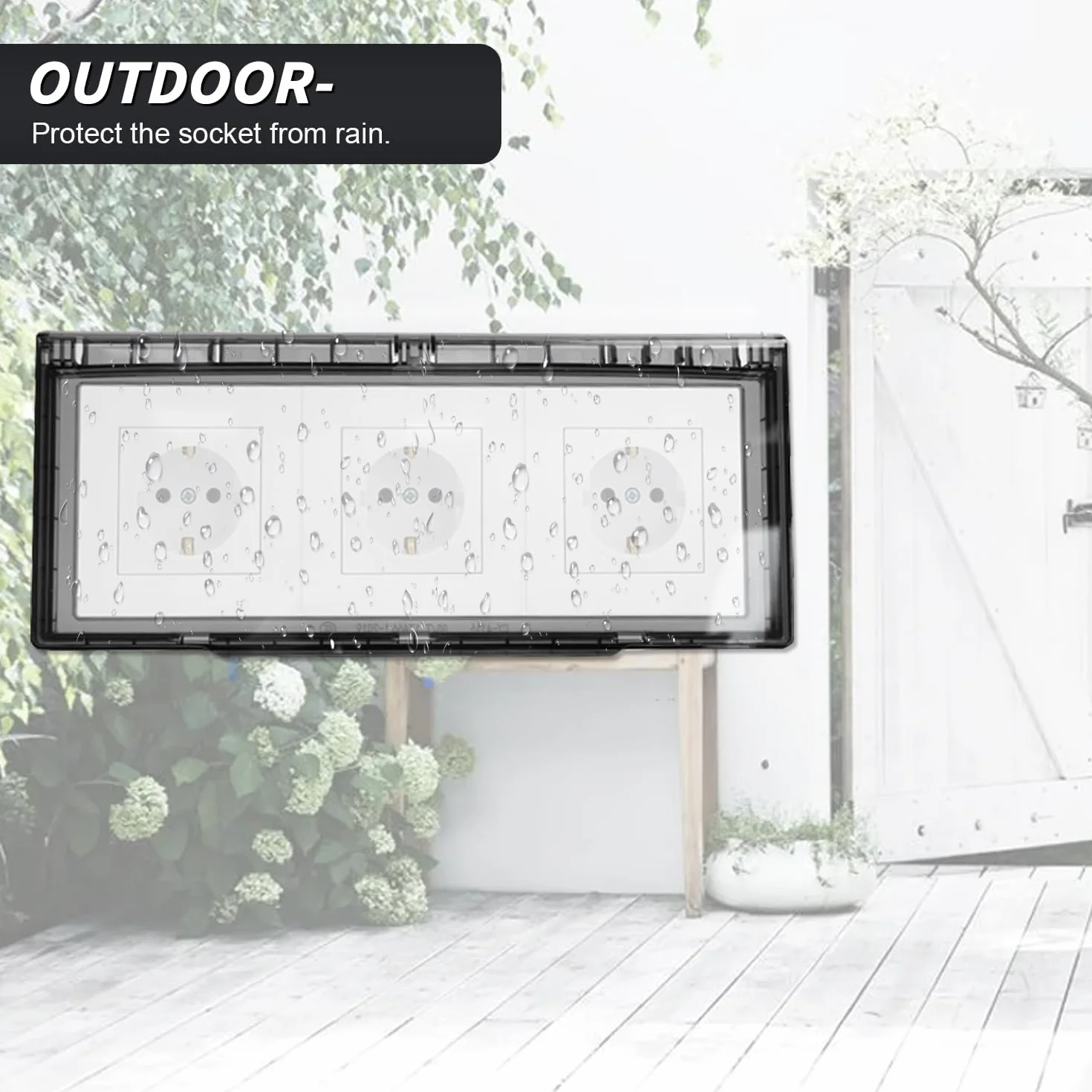 Cache Interrupteur Mural Type 86 Réversible Étanche 3 Cellules 29.5x12.8x2cm